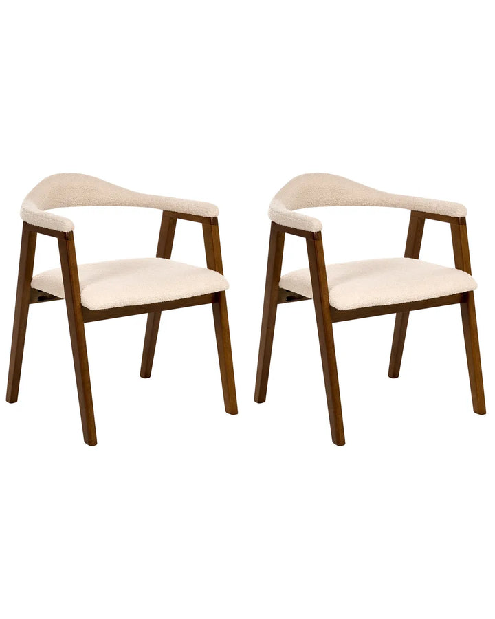 Set of 2 Dining Chairs Wood Dark Brown Tippy