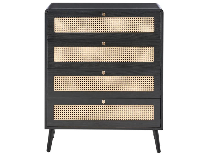 4 Drawer Chest Black Functional Storage Space Soretta