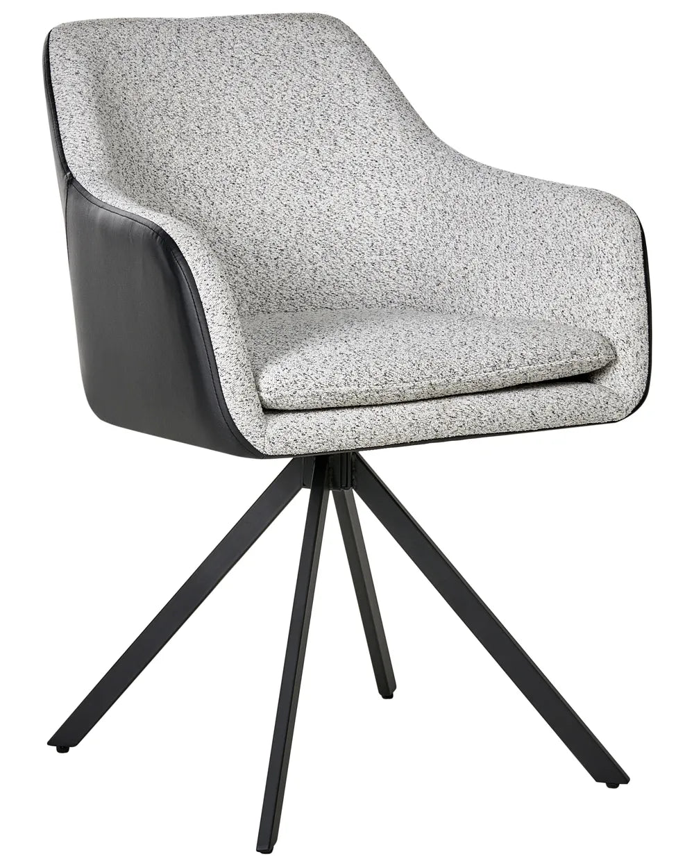 Set of 2 Dining Chairs Fabric Black/ White Roan