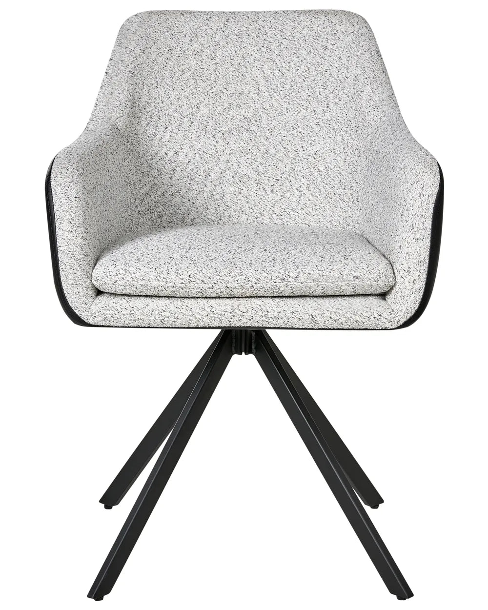 Set of 2 Dining Chairs Fabric Black/ White Roan