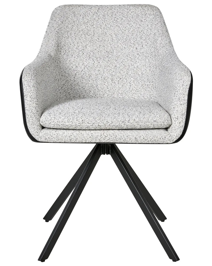 Set of 2 Dining Chairs Fabric Black/ White Roan
