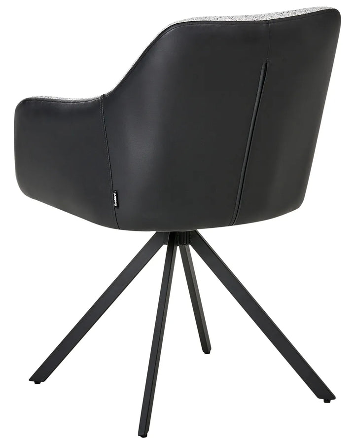 Set of 2 Dining Chairs Fabric Black/ White Roan