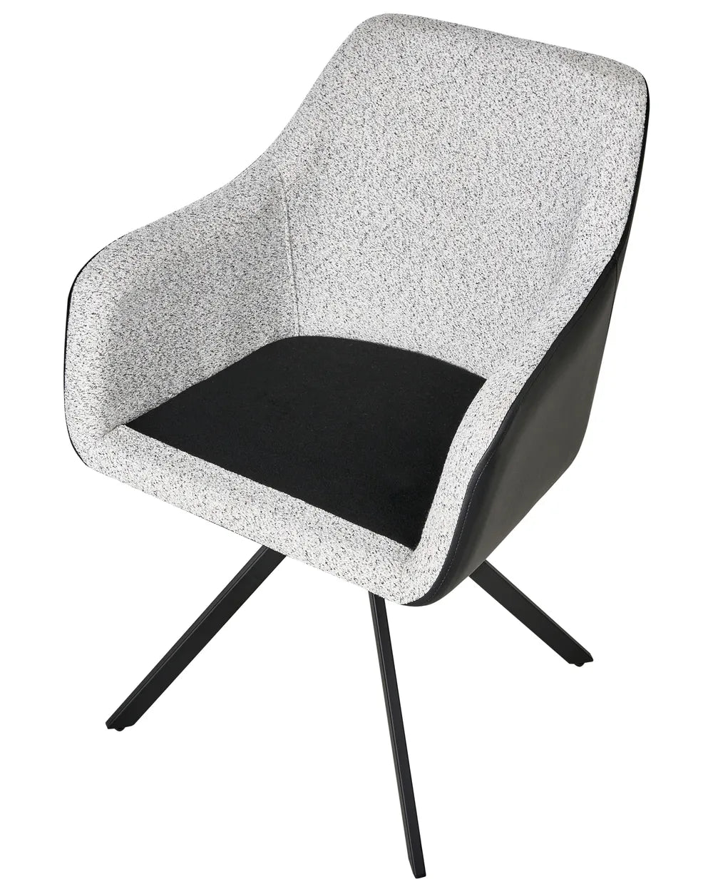 Set of 2 Dining Chairs Fabric Black/ White Roan