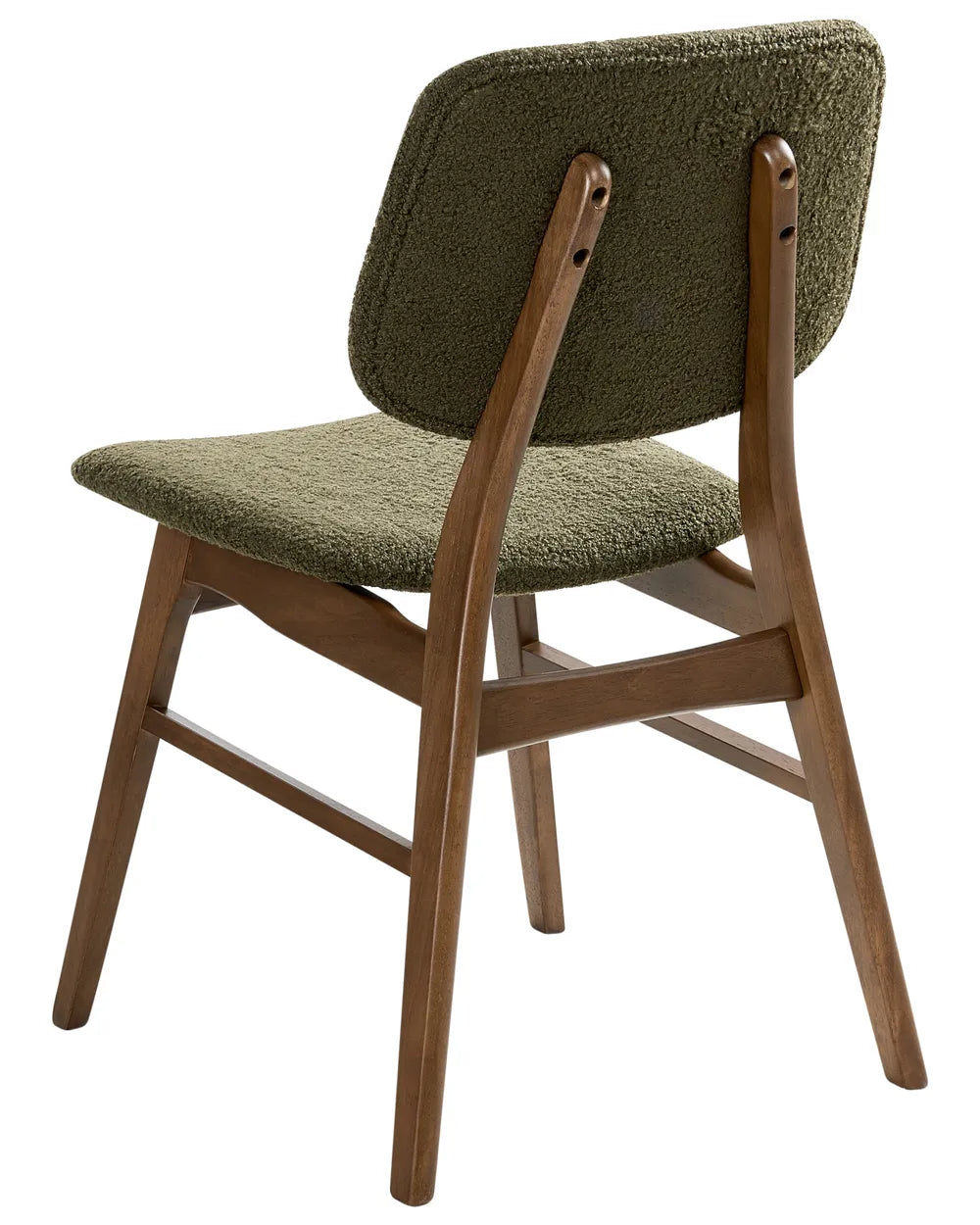 Set of 2 Dining Chairs Boucle Dark Brown/ Green Cara