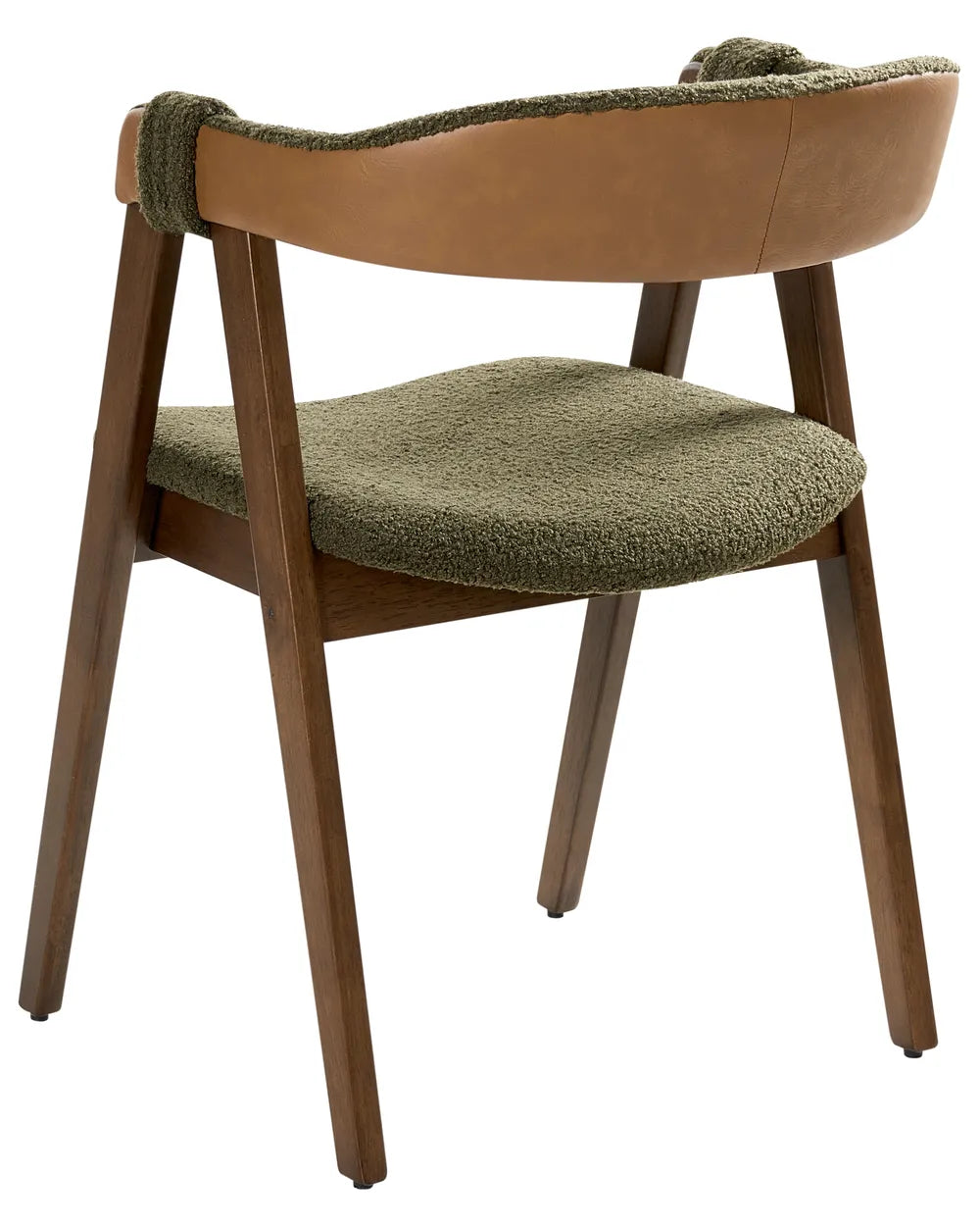 Set of 2 Dining Chairs Boucle Dark Brown/ Green Jo