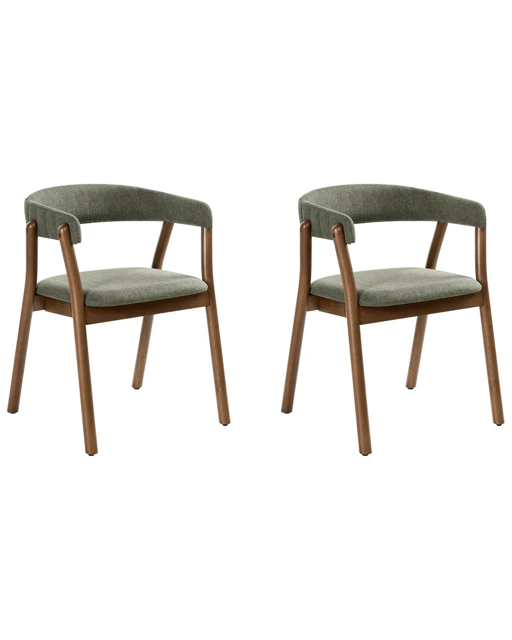 Set of 2 Dining Chairs Fabric Dark Brown/ Green Irish