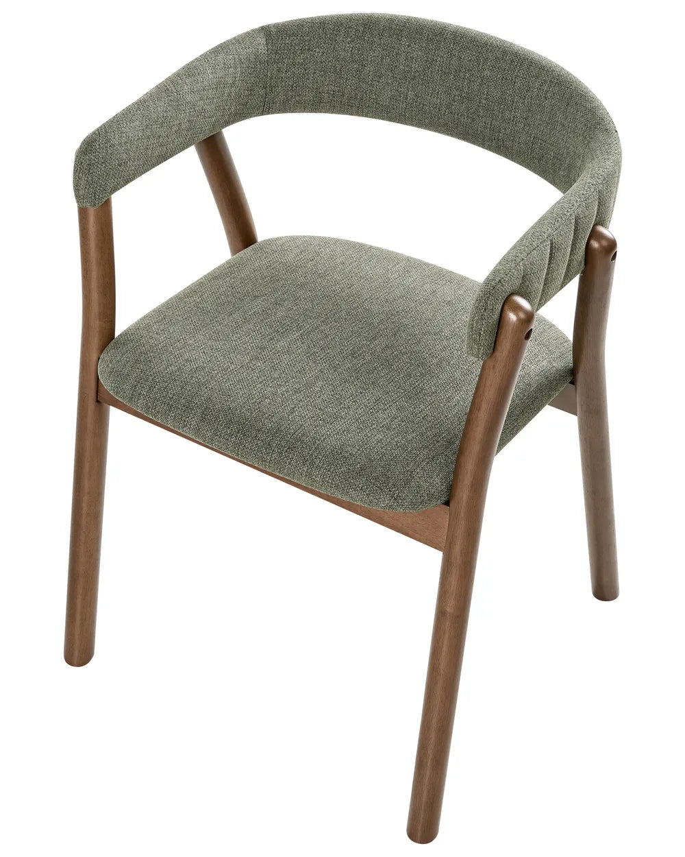 Set of 2 Dining Chairs Fabric Dark Brown/ Green Irish
