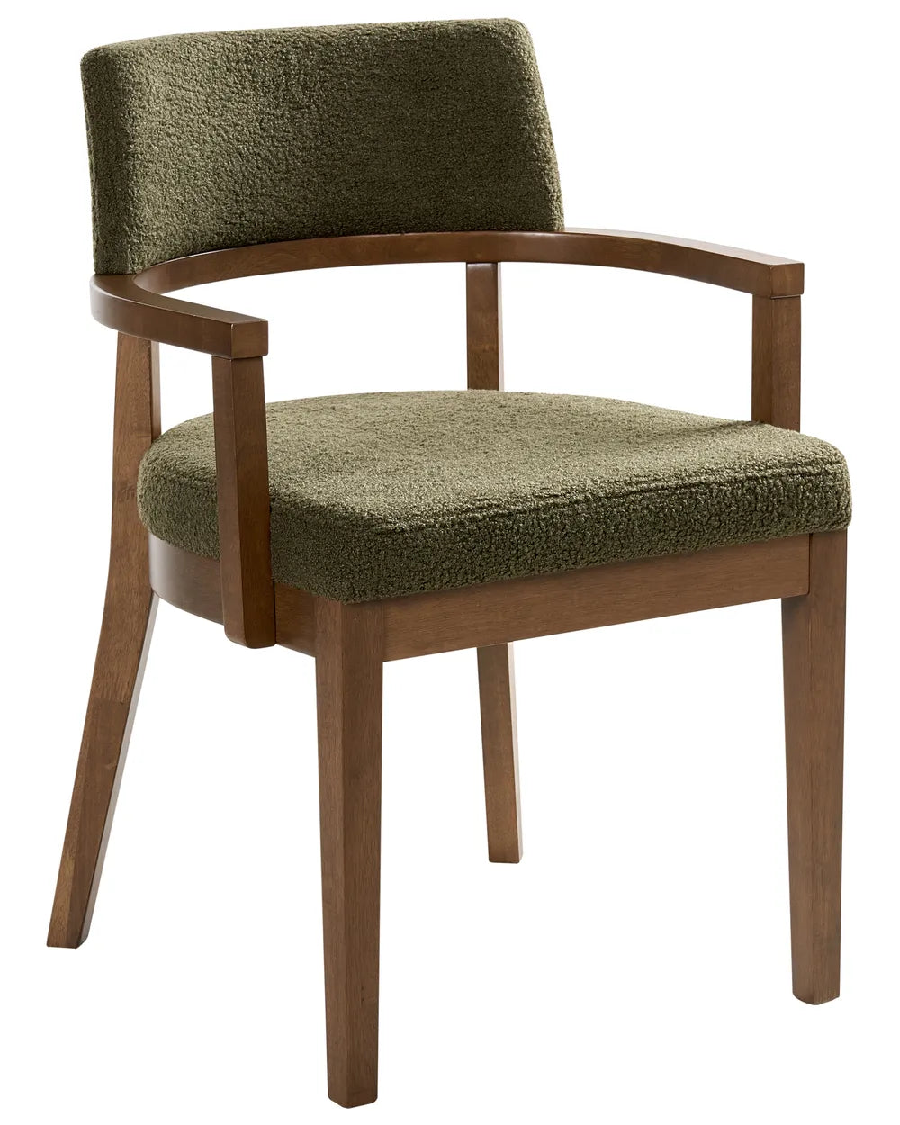 Set of 2 Dining Chairs Boucle Brown/ Green Katy