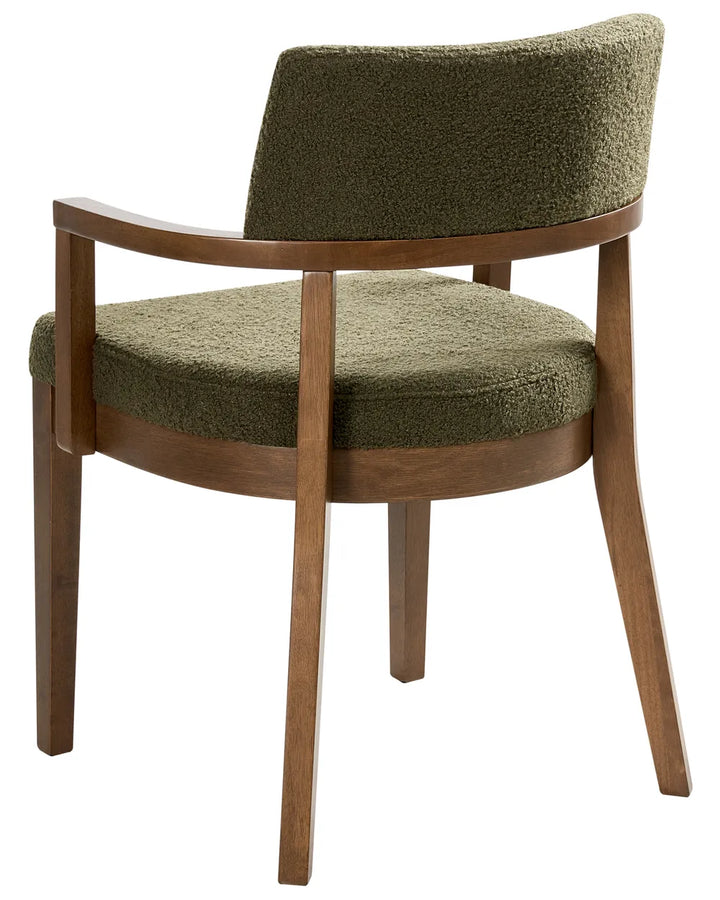 Set of 2 Dining Chairs Boucle Brown/ Green Katy