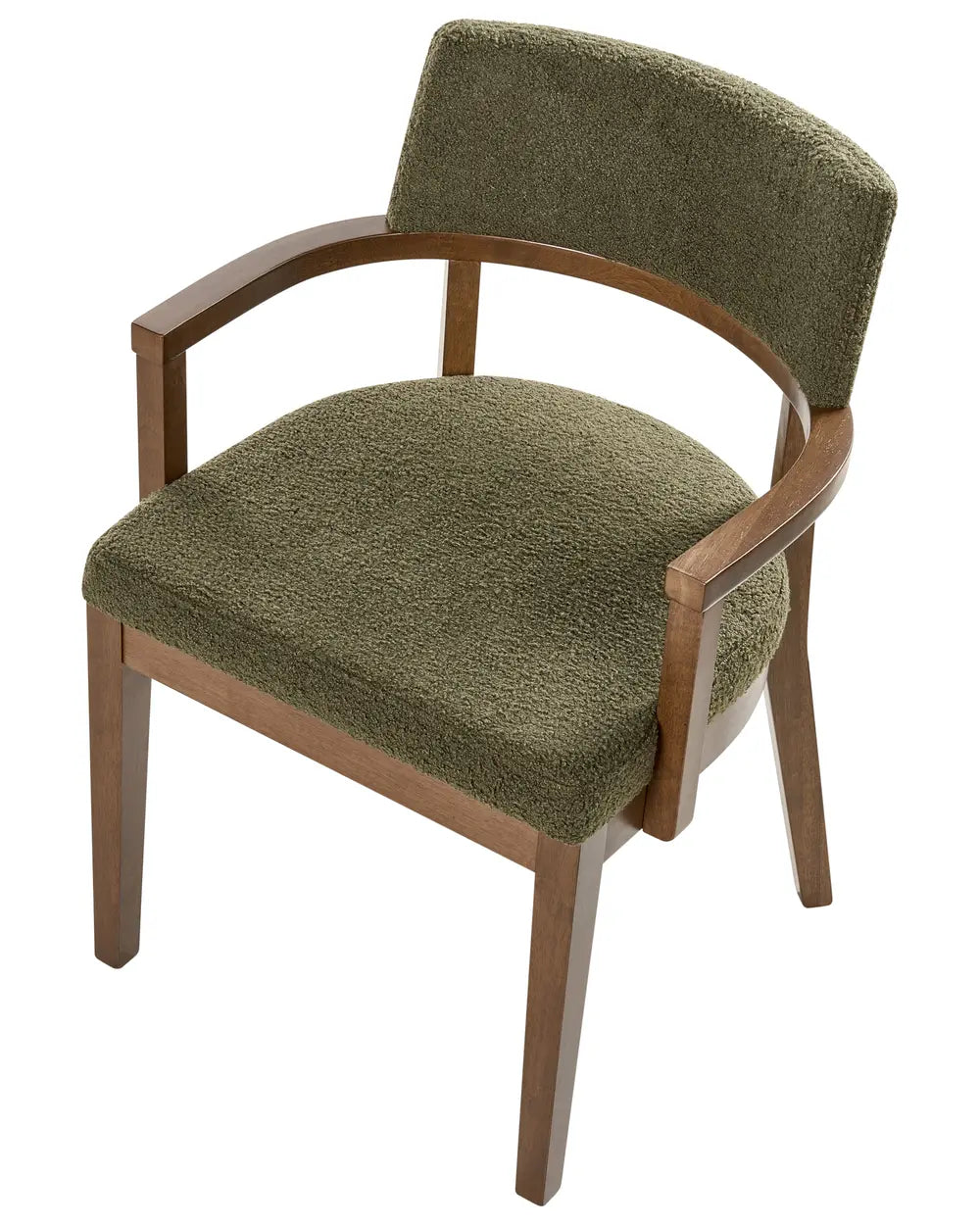 Set of 2 Dining Chairs Boucle Brown/ Green Katy