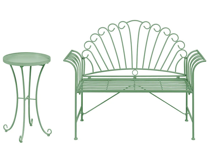 Bistro Set Metal Green Jeff