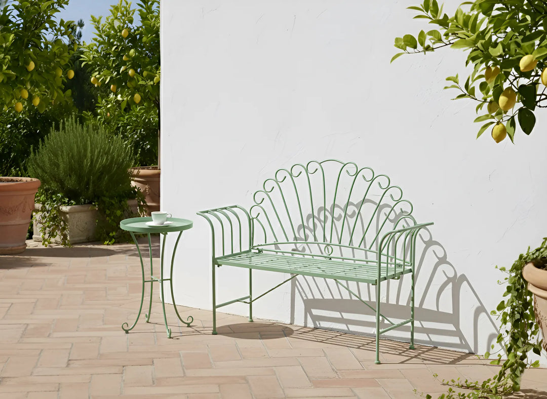 Bistro Set Metal Green Jeff