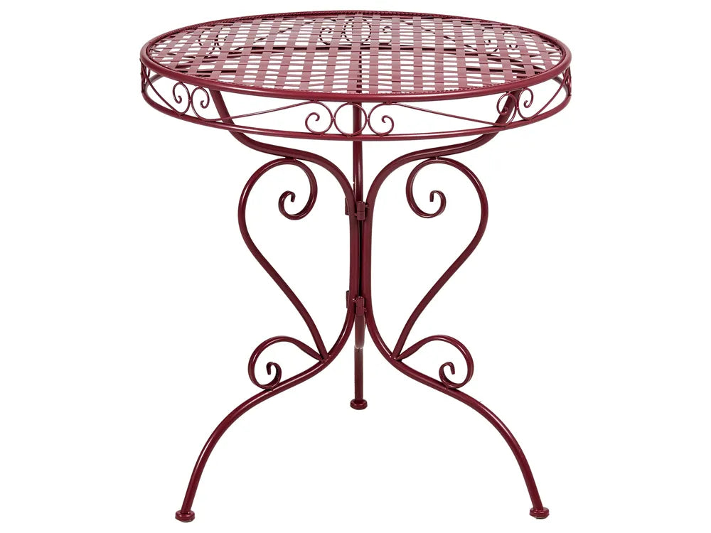 Bistro Set Metal Burgundy Cyrus