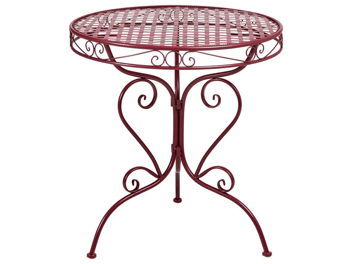 Bistro Set Metal Burgundy Cyrus