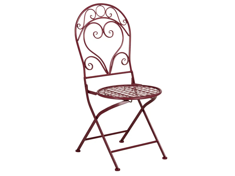 Bistro Set Metal Burgundy Cyrus
