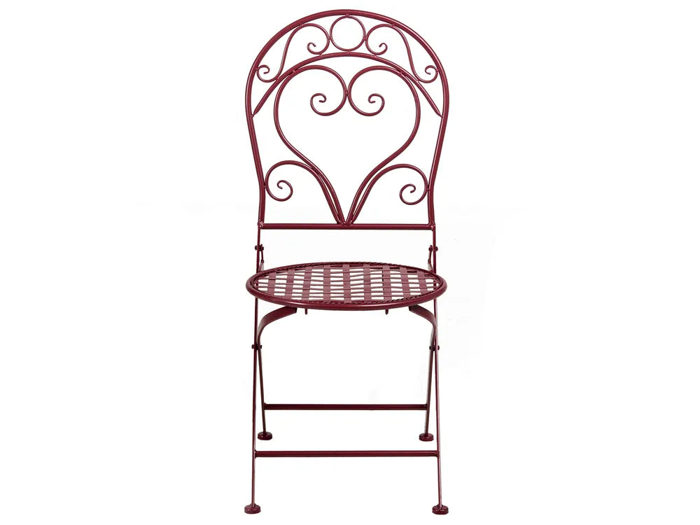 Bistro Set Metal Burgundy Cyrus