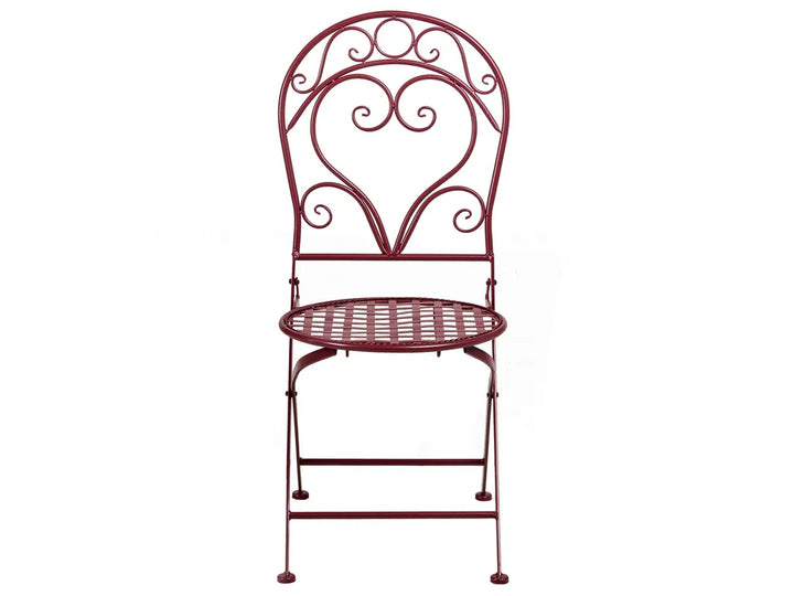 Bistro Set Metal Burgundy Cyrus