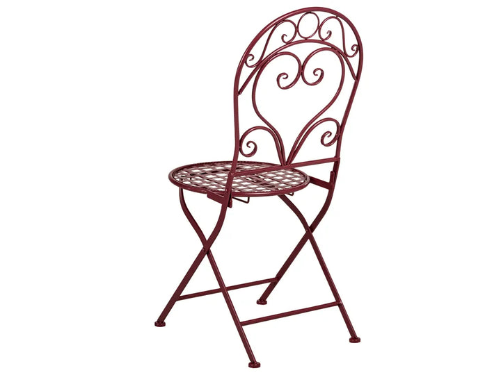 Bistro Set Metal Burgundy Cyrus