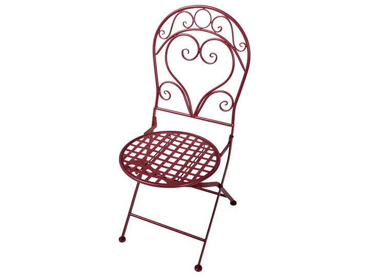 Bistro Set Metal Burgundy Cyrus
