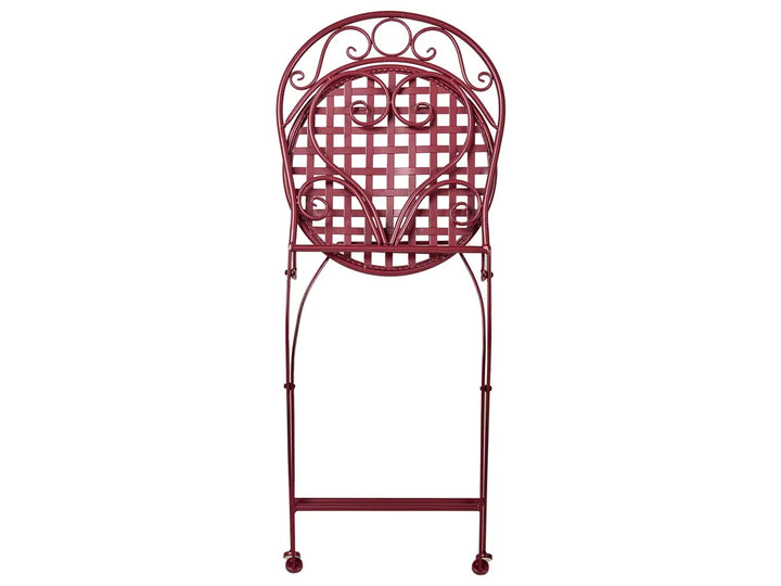 Bistro Set Metal Burgundy Cyrus