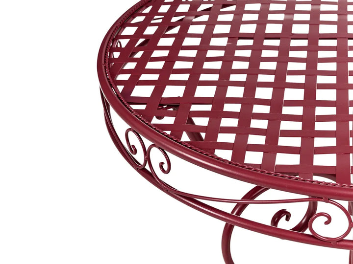Bistro Set Metal Burgundy Cyrus