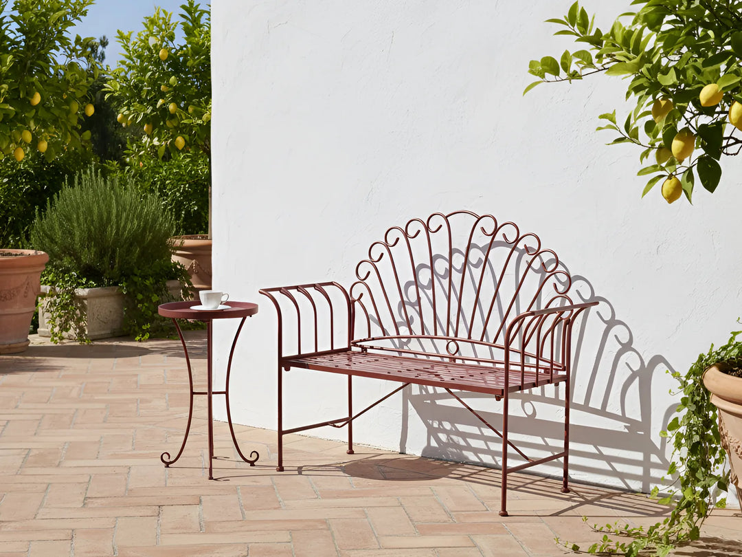 Bistro Set Metal Burgundy Jeff