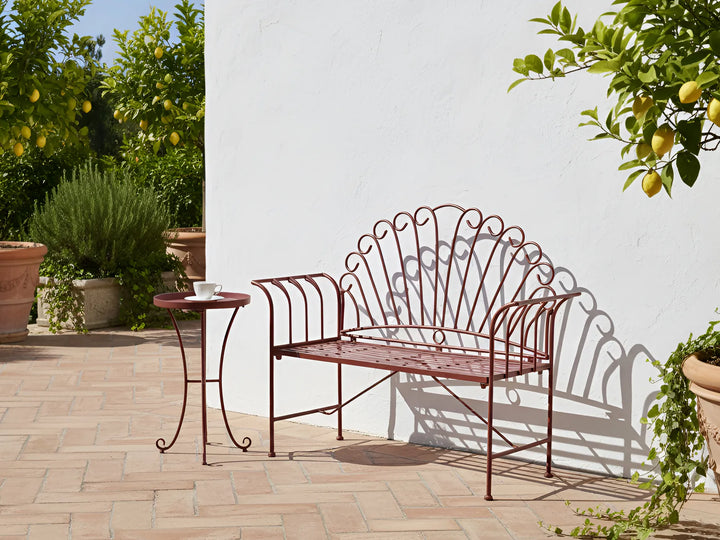 Bistro Set Metal Burgundy Jeff