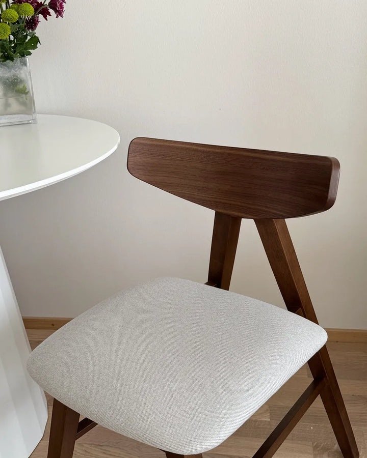 Set of 2 Dining Chairs  Wood Dark Brown/ Grey David
