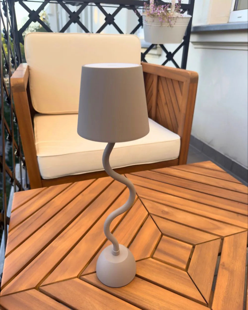 Bistro Set with Cushion Acacia Wood Brown Lea