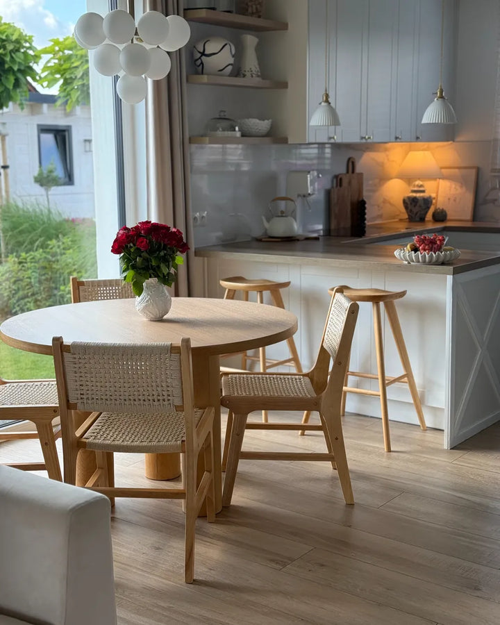 Set of 2 Dining Chairs Wood Light Brown/ Beige Harry