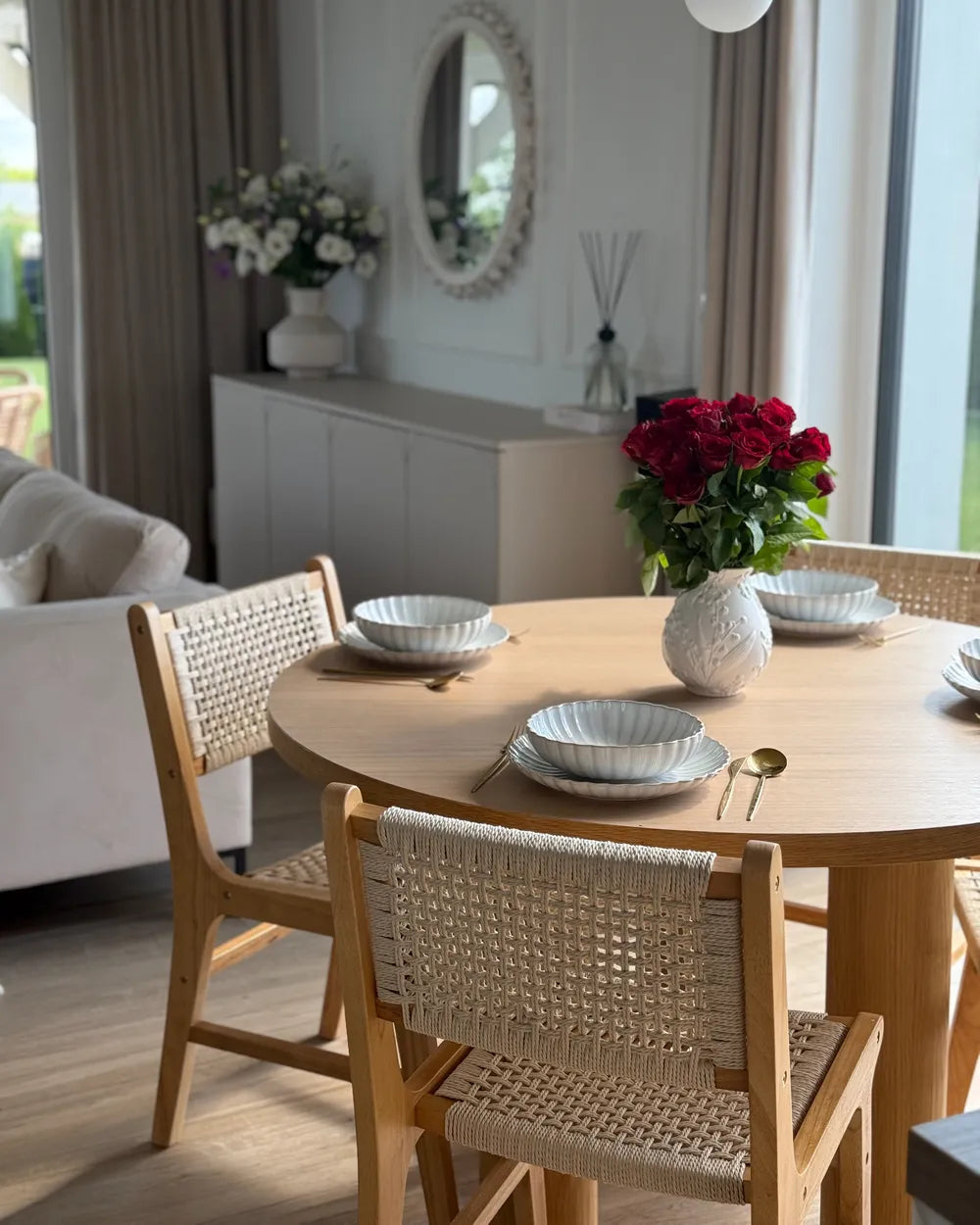 Set of 2 Dining Chairs Wood Light Brown/ Beige Harry