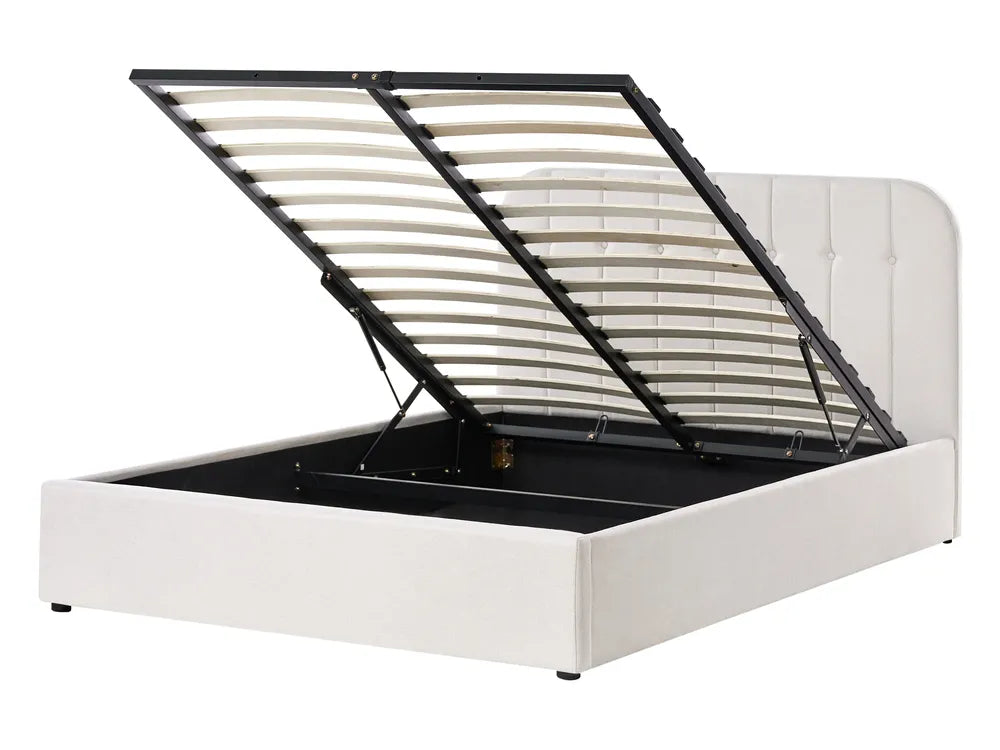 Ottoman Bed Fabric 140 x 200 cm (EU Double) Off-White Fallon