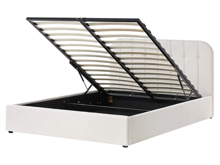 Ottoman Bed Fabric 160 x 200 cm (EU King Size) Off-White Fallon