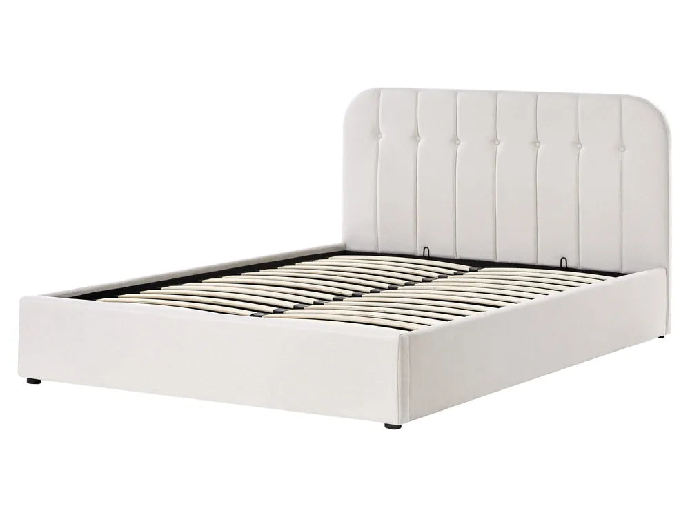 Ottoman Bed Fabric 160 x 200 cm (EU King Size) Off-White Fallon