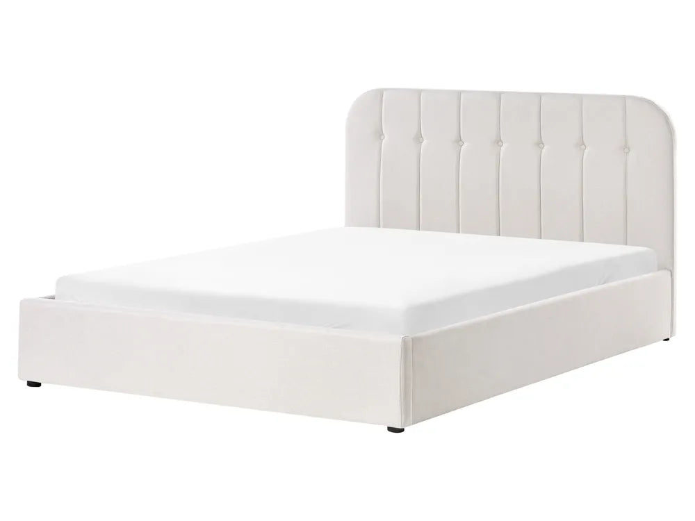 Ottoman Bed Fabric 160 x 200 cm (EU King Size) Off-White Fallon