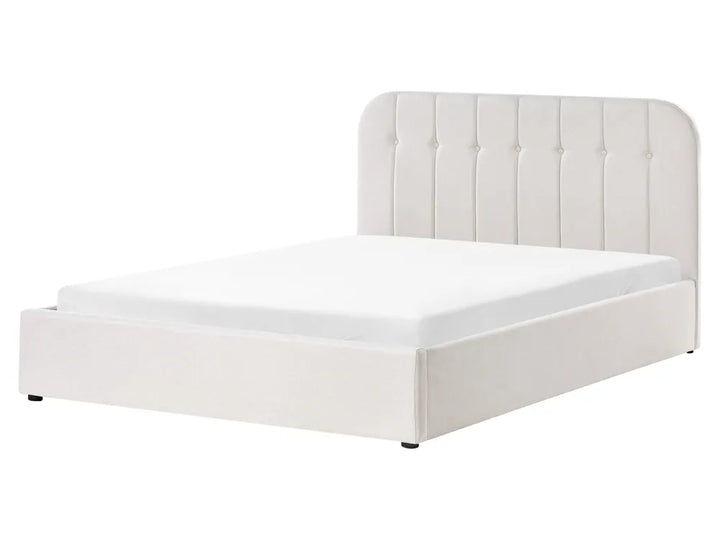 Ottoman Bed Fabric 160 x 200 cm (EU King Size) Off-White Fallon