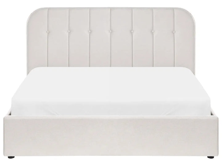 Ottoman Bed Fabric 160 x 200 cm (EU King Size) Off-White Fallon