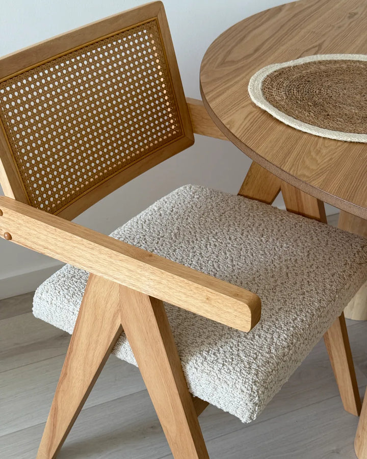 Set of 2 Dining Chairs Wood Light Brown/ Beige Bernie