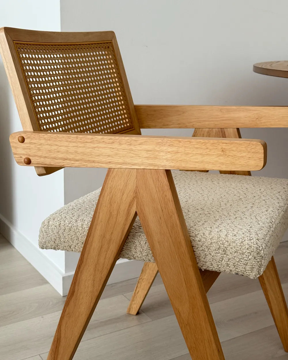 Set of 2 Dining Chairs Wood Light Brown/ Beige Bernie