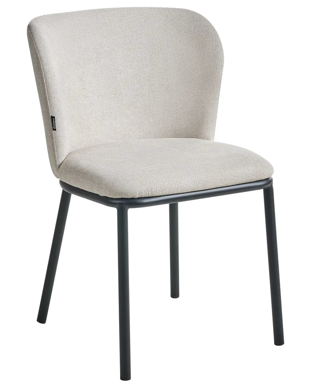 Set of 2 Dining Chairs Fabric Light Beige Rae