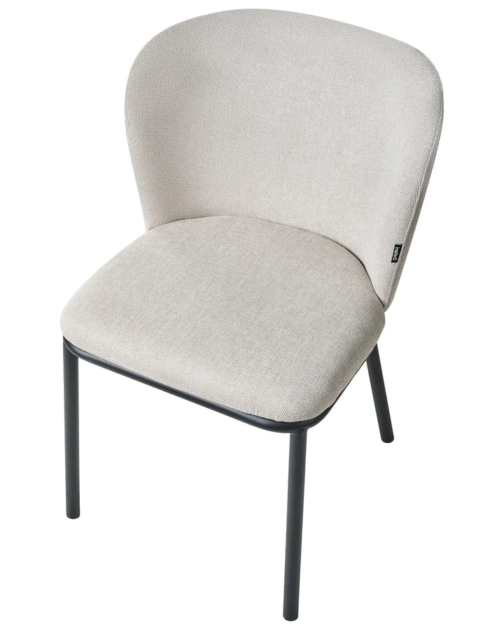 Set of 2 Dining Chairs Fabric Light Beige Rae