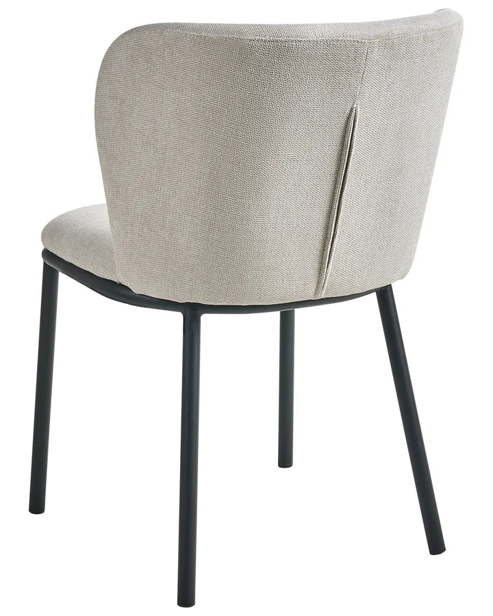 Set of 2 Dining Chairs Fabric Light Beige Rae