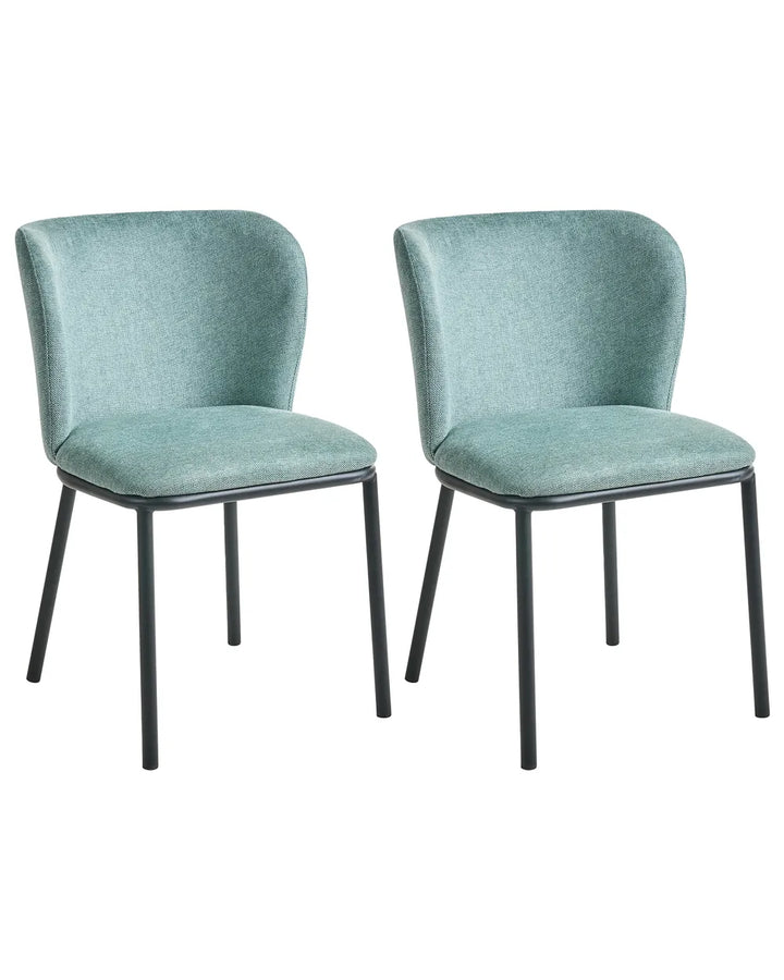 Set of 2 Dining Chairs Fabric Mint Green Rae