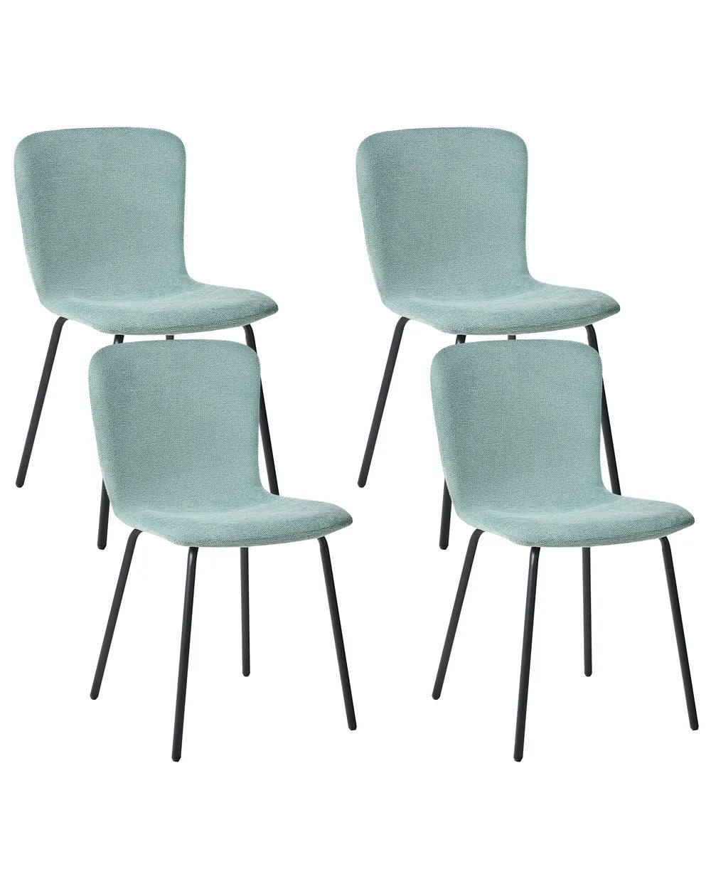 Set of 4 Dining Chairs Fabric Mint Green Mica