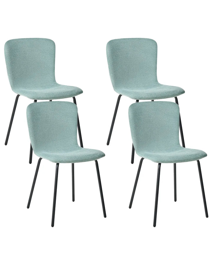 Set of 4 Dining Chairs Fabric Mint Green Mica