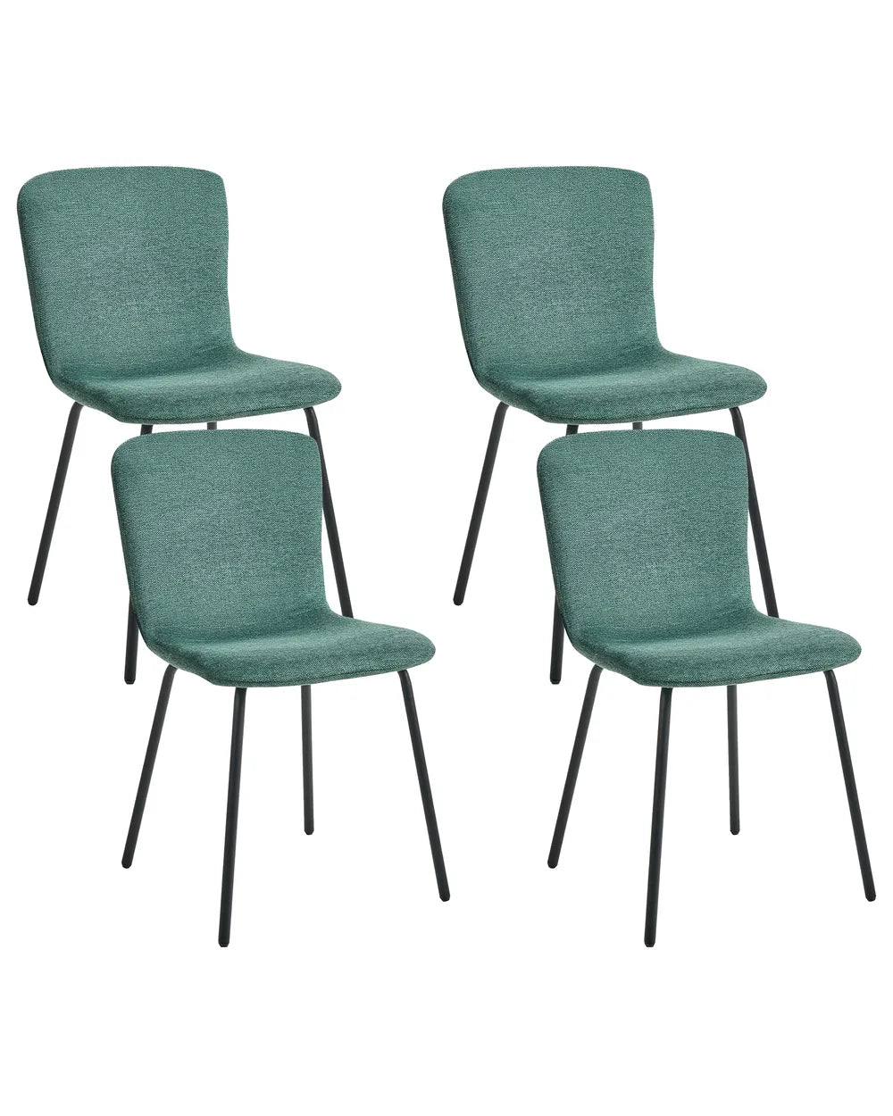 Set of 4 Dining Chairs Fabric Green Mica