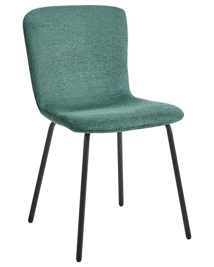 Set of 4 Dining Chairs Fabric Green Mica