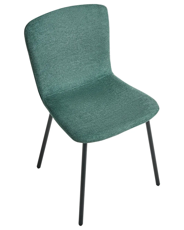 Set of 4 Dining Chairs Fabric Green Mica