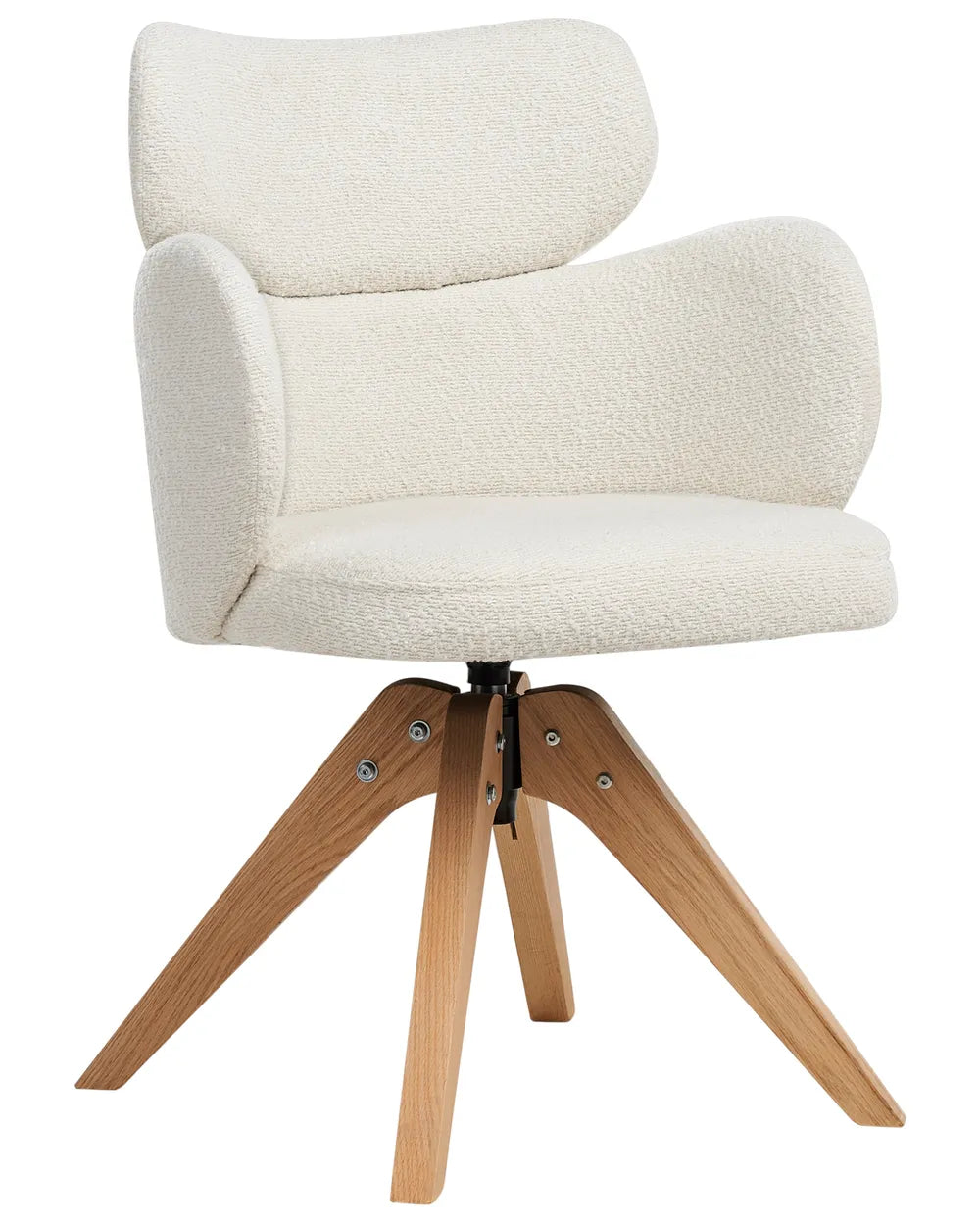 Dining Chair Swivel Boucle Light Beige Colbie