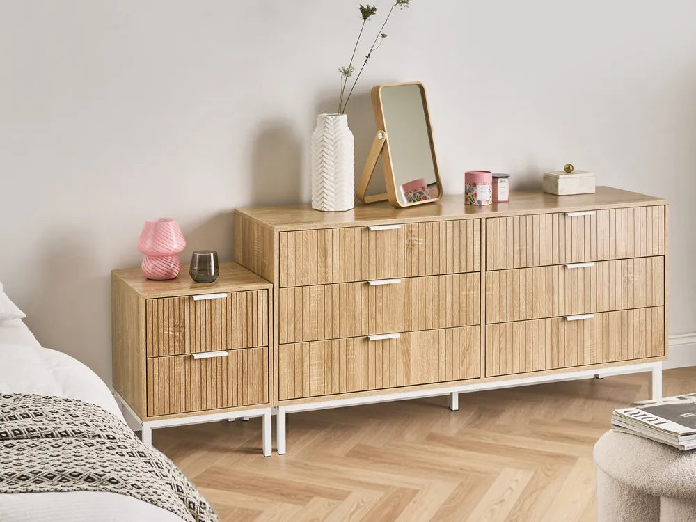 6 Drawer Chest Light Brown Modern Design Morado